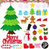 HFATMOS Felt Christmas Tree DIY Wall Hanging Xmas Tree with LED String Lights and 32 Pcs Detachable Ornaments for New Year Party Supplies Home Decor