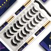 Magnetic Eyelashes with Eyeliner Kit, Magnetic Lashes and Eyeliner Kit with Applicator, Updated Most Natural Look,Strongest Hold,Waterproof, 10 Pairs Reusable False Lashes Easy to Use.