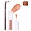 Noerrors Brown Lip Liner Gloss Set Plumping Nude Brown Lip Pencil Glossy Lip Oil Moisturizing Nourishing Glitter Lip Combo Big Brush Head Lip Liquid Shiny Glow Lip Stain Non-Stick Cup Lip Makeup