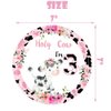 Holy Cow I'm Three Girls Birthday Party Plates Cow Three Years Old Paper Dinner Plates Dinnerware for Farm Animals Cow Themed Girls 3rd Birthday Party Supplies Decorations
