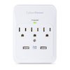 CyberPower CSP300WUR1 Professional Surge Protector, 600J/125V, 3 Outlets, 2 USB Charge Ports (2.1 Amps Shared) Wall Tap Plug