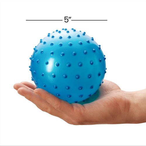 Bedwina Mini Knobby Balls - (Pack of 12) Bulk 5 Inch Sensory Balls and Spiky Massage Stress Balls with Pump, Fun Bouncy Ball Party Favors