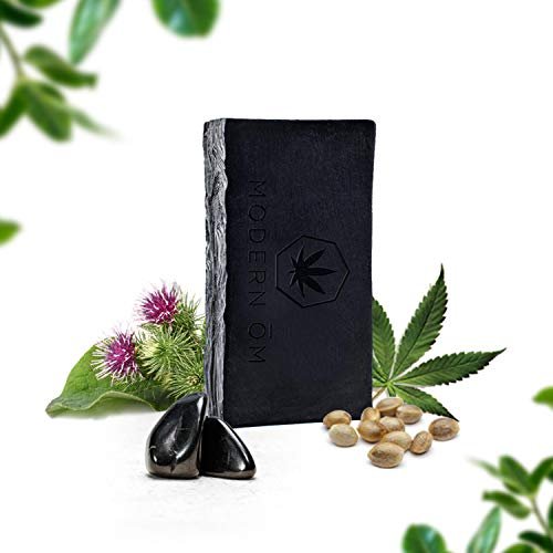 Modern ŌM Shungite Recharge Bar Soap | Vegan, Non-GMO Soap for All Skin Types Face and Body | Made In U.S.A (1 Count (Pack of 1)