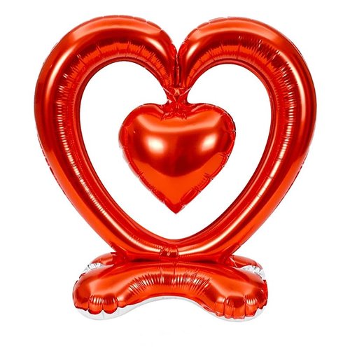 2 pcs table heart Balloons Teddy Love Balloon 30 inch for Wedding Baby Shower Birthday Valentine's Day Party Supplies (2 pcs Table heart)