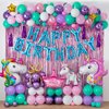 CANREVEL Happy Birthday Banner 13pcs 16 Inch Mylar Foil Letters Balloons Birthday Party Decorations for Kids and Adults - 3D Blue Star