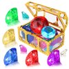 YUJUN Diving Gem Pool Toys 10 Colorful Big Diamond Gem with Treasure Pirate Chest Box Summer Underwater Acrylic Gemstones Set for Kids Swimming Pool Party Favors