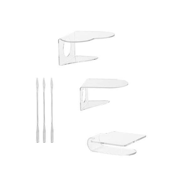 Kussiny, 6 Pack Makeup Hand Acrylic Mixing Palette Mixing Tray with Spatulas for Mixing Foundation 3 Styles