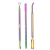 Cuticle Pusher Acetone/Gel/Nail Polish Remover Stainless Steel Professional 3pcs Set Cuticle Scraper Fingernails & Toenails Clean Manicure Tools Cuticle Care for Women&Girl,opove CP-3 (Rainbow Color)