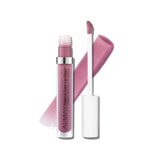 Almay Color & Care Hydrating Lip Gloss, Lip Makeup Stocking Stuffers for Women, Soft Natural Colors, Hyaluronic Acid, 600 Lunar Blush, 0.1 fl oz