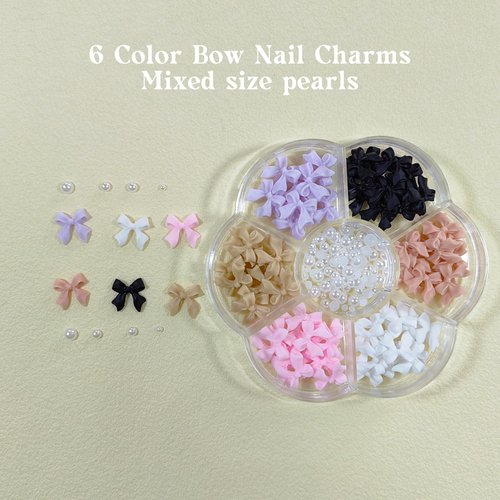 3D Bow-Knot Colorful Nail Charms Set, Bowknot Nail Art Rhinestones Crystal for Nail Stones Design DIY Decoration Jewel Stones Nail Art Rhinestones
