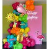 Tropical Hawaiian Party Decorations 155Pcs Luau Balloon Garland Arch Kit, Hot Pink Orange Yellow Pineapple Flamingo Balloons for Tropical Summer Beach Pool Birthday Coconut Party Supplies