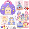 YUANJIA.Y Princess Dress Up Game Set for Girls, Princess Fantasy Makeup Book with Diamond Painting & Paper Art Craft Kits, Creative Dress Up Sticker Book Girl Toy for Ages 4-9 Christmas Birthday Gifts