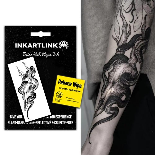 INKARTLINK Semi Permanent Tattoos, realistic temporary tattoos, snake tattoos for cool boys and girls, waterproof and non-reflective, exquisite packaging, unique design(Snake 4)