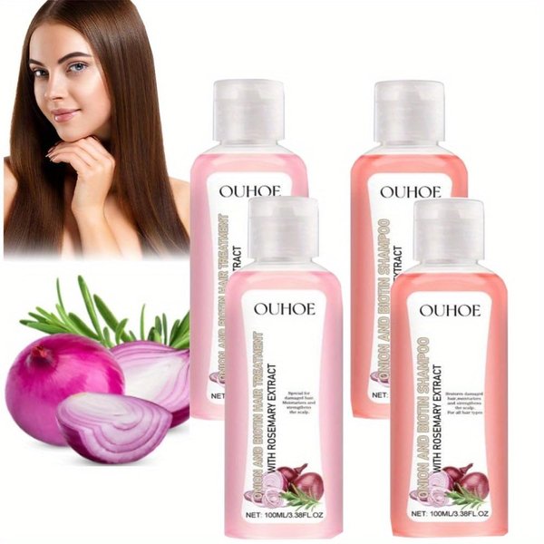 2 Sets Onion Biotin and Rosemary Shampoo & Conditioner, Onion & Rosemary Hair Care Set, Stronger, Thicker and Longer Hair,Soft and Shine, Hair Loss and Thinning Hair,Shampoo & Conditioner