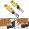 Yakamoz 2Pcs 1/2-Inch Shank Pattern Flush Trim Router Bit Top and Bottom Double Bearings Trimmer Cutter Woodworking Tool