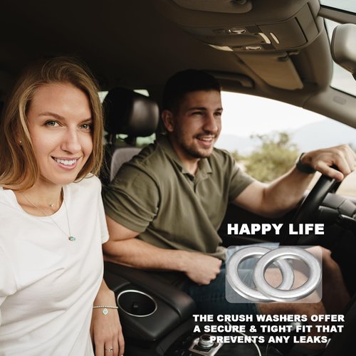 24-PCS Oil Drain Plug Gasket Washer- Aluminum M14 Crush Washer Oil Drain Plug- Premium Seal Replaces for OEM 94109-14000, Honda, Accord, Acura, Civic, Ridgeline, Odyssey, CR-V, Pilot, Fit, Element