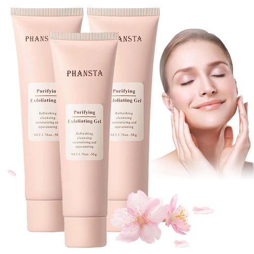 3Pcs Purifying Exfoliating Gel Gentle Exfoliating Gel for Face Facial - Exfoliating Gel Scrub Gentle Exfoliating Facial Cleanser for All Skin Types