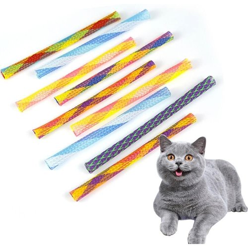 10 Pcs Multicolor Funny Cat Tube Spring Toys, Interactive Cat Toy for Indoor, Flexible Spiral Spring Colorful Plastic Coil for Kittens to Swat, Bite, Hunt, Pet Supplies,Cat Mice and Animals Toys