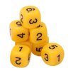6 Sided Dice, Math Manipulatives, Number Dice 20 Pieces Polyhedral Dice Set 6 Sided Rounded Corners Plastic Dice Gaming Dice Dice Games for Table Games(Yellow)