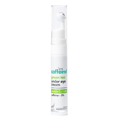 mCaffeine Green Tea and Vitamin C Under Eye Cream - Anti Aging Caffeine Eye Cream for Dark Circles, Puffiness, and Pigmentation - Nourishes - 0.5 oz