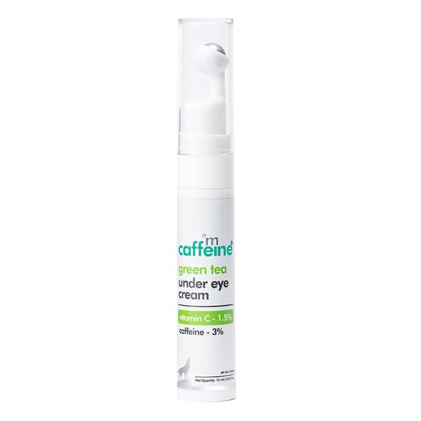 mCaffeine Green Tea and Vitamin C Under Eye Cream - Anti Aging Caffeine Eye Cream for Dark Circles, Puffiness, and Pigmentation - Nourishes - 0.5 oz