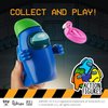 P.M.I. Among Us Action Figure | One of Four 4.5-Inch-Tall Collectibles | Among Us Toys and Playable Mini Toys | Blue Ghost in The Green Hooded Figure with Hidden Hat and Hands