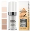 Foundation Color Changing 2pcs, Base Makeup Color Changing Foundation with Moisturizing, Oil Control and SPF15, Full Coverage Liquid Foundation Hides Wrinkles & Lines