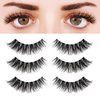 Eyelashes Natural Look False Lashes - Bepholan Fake Eyelashes 5D Super Fluffy False Eyelashes Clear Band Wispy Lashes 3-Pack Faux Mink Lashes(XMZ92)
