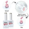 FANNEST Rubber Gel Base Coat for Nails Set 15ml*2pcs,Elastic Base Coat,Sheer Clear Nude Pink Color Nail Polish,LED/UV Soak Off for Nail Strengthener/Extension.