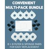 Veken 8 Pack Replacement Filters & 8 Pack Pre-Filter Sponges Set for 67oz, 95oz, 135oz Automatic Pet Fountain and 84oz Stainless Steel Cat Water Fountain Dog Water Dispenser