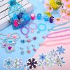 Faccito 134 Pieces Princess Party Favors Winter Birthday Party Supplies Snowflake Jewelry Gifts Set for Kids Include Diamond Necklaces Bracelets Rings Earrings Stickers Crown Wand Stampers Bags