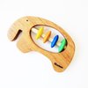 Shumee Wooden Baby Rattle Clutching Toy - Elephant Shaped Teether for Babies (6 Months+)
