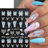 5 Sheets Flowers Nail Stickers, 5D Embossed Self-Adhesive Flowers Nail Decals, Spring Summer Floral Nail Art, Rose Butterfly Stickers for Nail Art, 3D Acrylic Flowers for or Women Nail Decoration