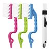LEOBRO Hand-held Groove Gap Cleaning Tools Door Window Track Cleaning Brushes Air Conditioning Shutter Cleaning Brushes Pack of 4
