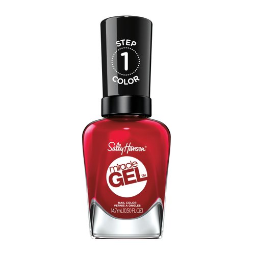 Sally Hansen Miracle Gel™, Rhapsody Red, Long Lasting, Gel-Like Formula, No UV Lamp Needed, Red Nail Polish