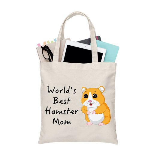 BDPWSS Hamster Tote Bag Hamster Lover Gift World's Best Hamster Mom For Hamster Mom Gift Cute Hamster Gift Hamster Theme Gift (hamster mom best TG)