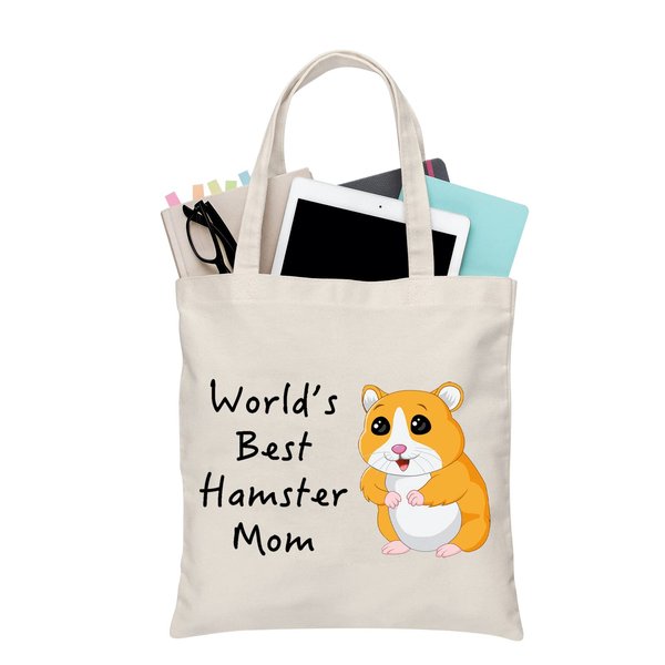 BDPWSS Hamster Tote Bag Hamster Lover Gift World's Best Hamster Mom For Hamster Mom Gift Cute Hamster Gift Hamster Theme Gift (hamster mom best TG)