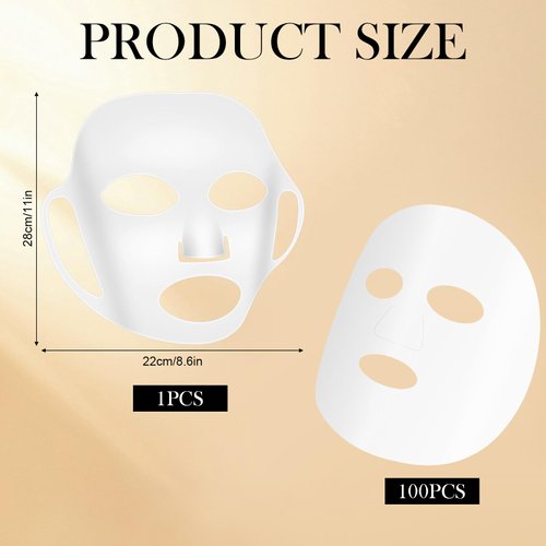 COMNICO Reusable Silicone Face Mask Holder Set, Moisturizing Sheet Masks Holder Rubber Face Mask Cover Beauty Face Tool Prevent Evaporation Falling with 1pcs Storage box and 100pcs Cling film sticker
