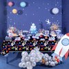 3 Pack Space Tablecloth, Outer Space Tablecloths Astronaut Party Decorations Disposable Plastic Rectangle Galaxy Table Cover For Kids Baby Shower Birthday Outer Space Themed Party Supplies 51" X 87"