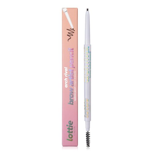 Lottie London Arch Rival: Brow Artist in Brown, Retractable Eyebrow Pencil, Ultra-fine Brow Brush for High-definition Ultra-precise Hair-like Effect.