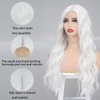Sabosi Long White Wigs for Women 26 inch Hair Wig, White Wavy Wigs Heat Resistant Synthetic Wig White Halloween Wig