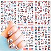 Cute Nail Art Stickers 4Th of July Nail Decals Independence Day American Flag US Heart Star Nail Stickers 3D Self-Adhesive Cute Nail Decals Design for Women Girls Acrylic Nail Art Decoration