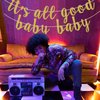 It's All Good Baby Baby Banner, Hip Hop Party Decorations, Birthday Bunting Sign, 80s 90s Party Supplies, Pre-strung, Gold Glitter