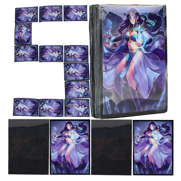 Black Card Sleeve 50 Pack, Japanese Small Card Sleeves 62x89mm, Back Textured Perfect Shuffling, Protect Your Japanese Sized Trading Cards Kpop Photocard Never Tear