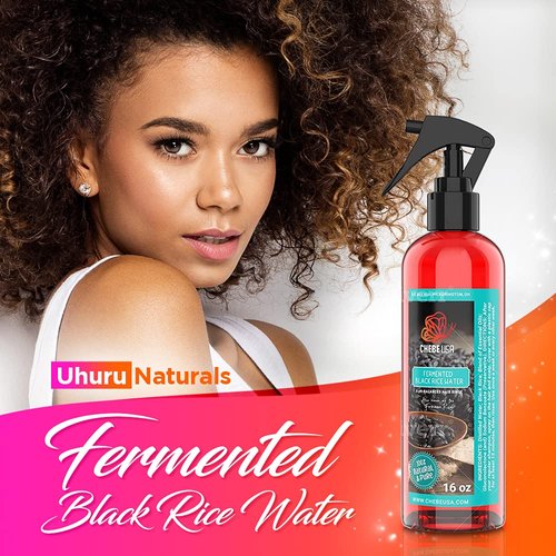 Uhuru Naturals Fermented Black Rice Water - Contains All-Natural Ingredients Detangles and Smoothens Hair Promotes Shine Helps Repair Damage and Restore pH Balance Improves Overall Hair Condition