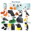 SIENON 60Pcs Arctic Animal Toy Set Includes 27Pcs Mini Polar Animal Figurines with Polar Bear, Penguin, Caribou, Snowy Owl, 3Pcs Model Pine Trees, 30Pcs Fake Ice Rocks for School Project Cake Toppers