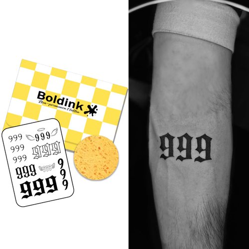 Boldink Semi-permanent tattoos, realistic fake tattoos, last 7-15 days, waterproof non-reflective temporary tattoo stickers, cruelty-free, uniquely designed exquisite packaging（Number 9）