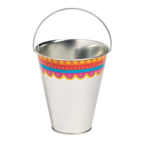 FIESTA METAL PAIL SMALL - Party Supplies - 12 Pieces