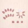 RikView Brand White Long Coffin Acrylic Press-on Nails, 24 PCS Ballerina Shaped, Glossy Finish, Full Well Tips, French Tips for Women and Girls
