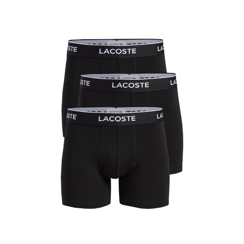 Lacoste mens Casual Classic 3 Pack Cotton Stretch Boxer Briefs, Black, Medium US